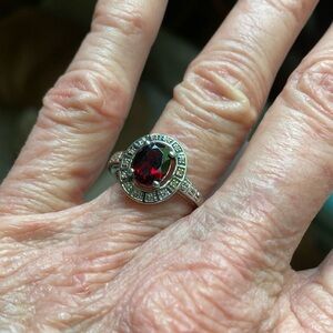 Garnet/Topaz Ring 925 Size 7